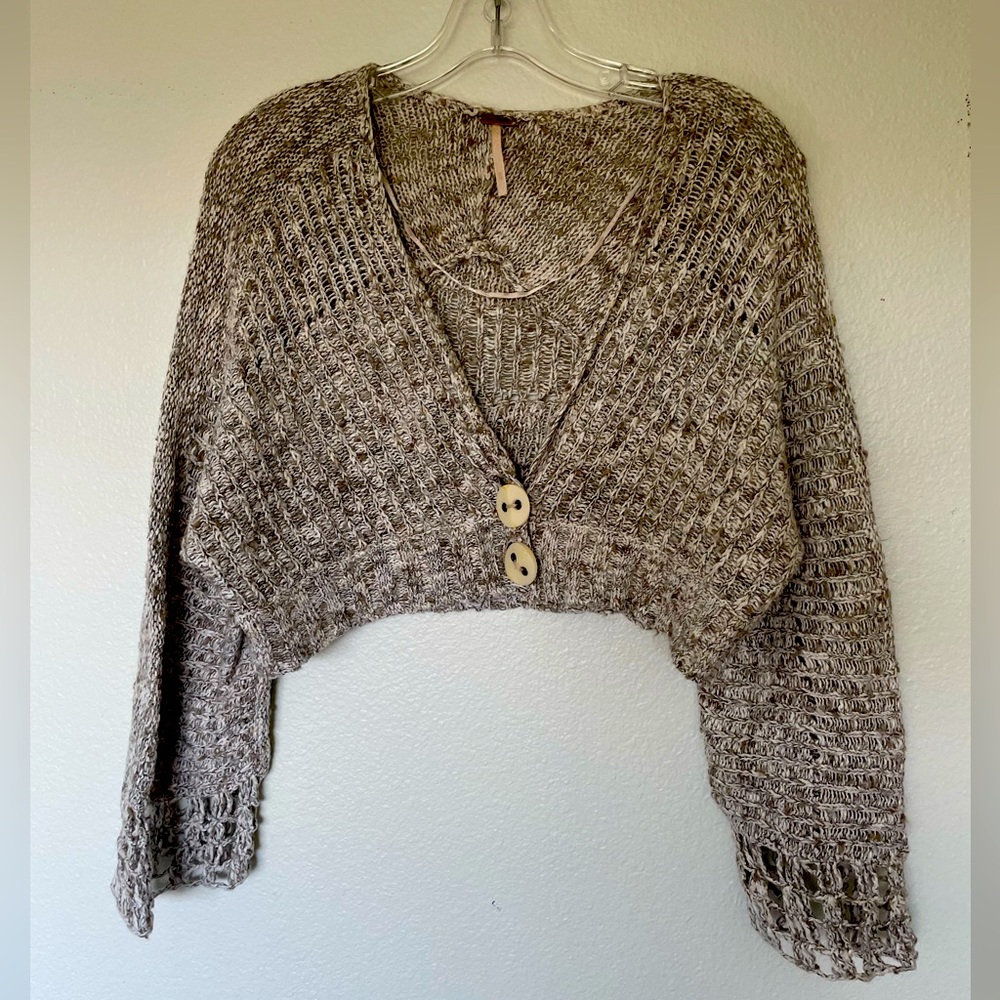 Free people cropped long-sleeve sweater shrug